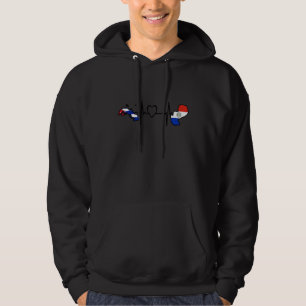 Paraguay Cuba Flag Paraguayan Cuban Heartbeat Hoodie