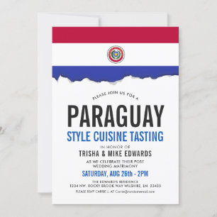 Paraguay Cuisine   Party Flag White Invite