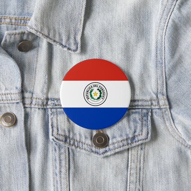 Paraguay flag 7.5 cm round badge (In Situ)