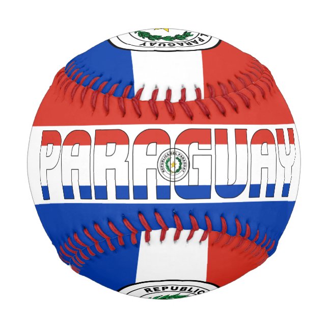 Paraguay Flag and Coat of Arms Patriotic Baseball (Front)