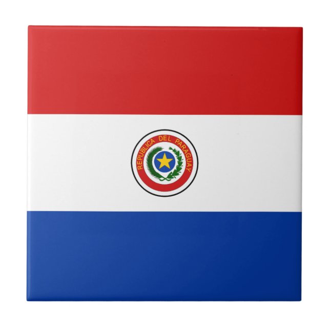 Paraguay Flag Ceramic Tile (Front)