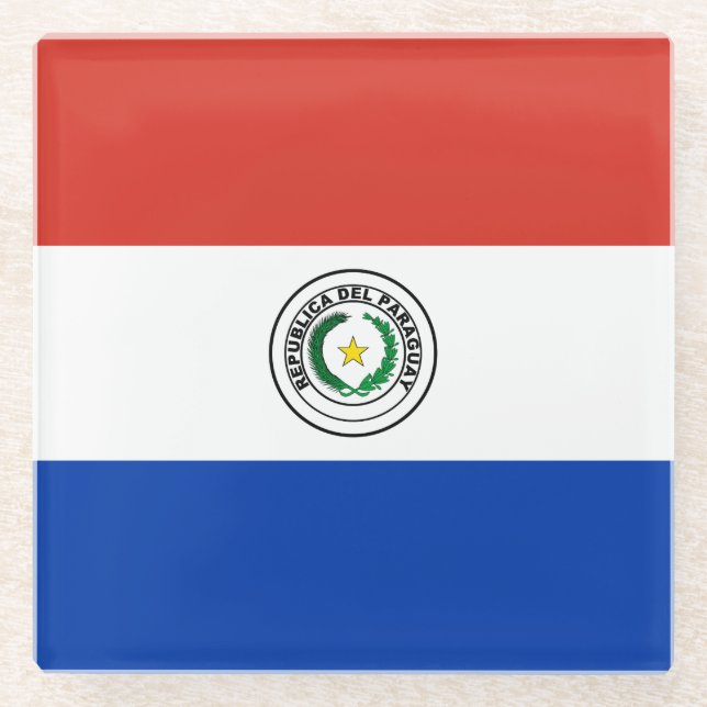 Paraguay Flag Glass Coaster (Front)
