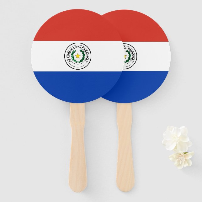 Paraguay flag hand fan (Front and Back)