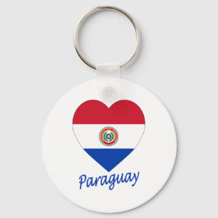 Paraguay Flag Heart Key Ring