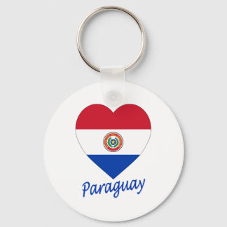 Paraguay Flag Heart Key Ring