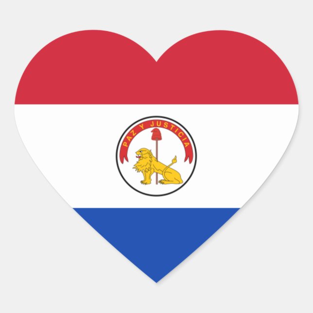 Paraguay Flag Heart Sticker (Front)