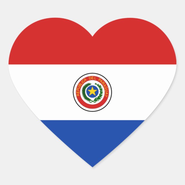 Paraguay Flag Heart Sticker (Front)