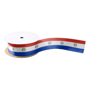 Paraguay Flag & Paraguay travel, holiday/sports Satin Ribbon