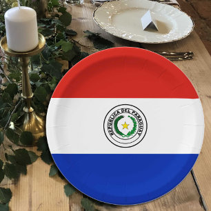 Paraguay Flag plates, party, sports, Paraguay Paper Plate
