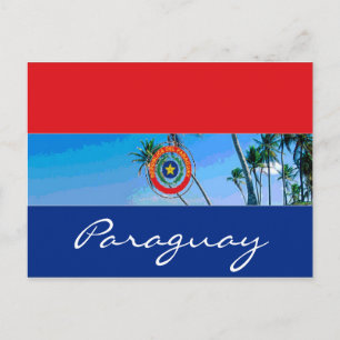 Paraguay flag postcard