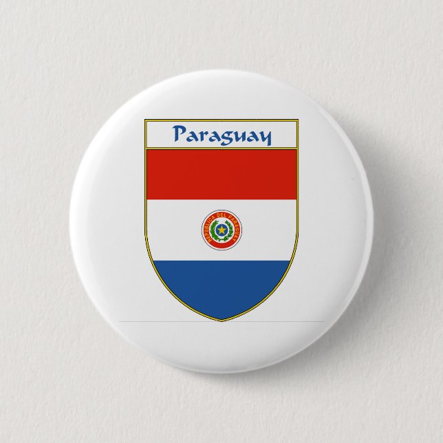 Paraguay Flag Shield 6 Cm Round Badge (Front)