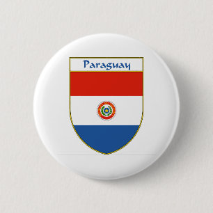 Paraguay Flag Shield 6 Cm Round Badge