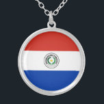 Paraguay Flag Silver Plated Necklace<br><div class="desc">Patriotic flag of Paraguay.</div>