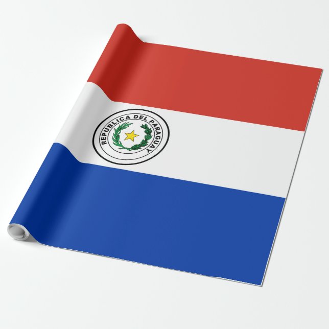 Paraguay flag wrapping paper (Unrolled)