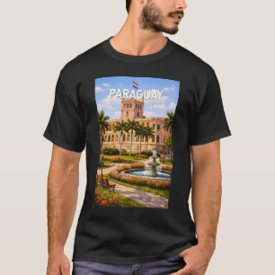 Paraguay Illustration Travel Art Vintage T-Shirt