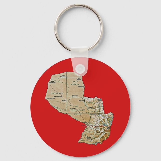 Paraguay Map Keychain (Front)