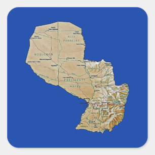 Paraguay Map Sticker