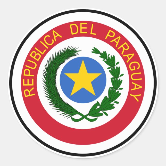 Paraguay National Flag Classic Round Sticker (Front)