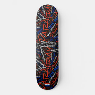 Paraguay National Pride Wordcloud Skateboard