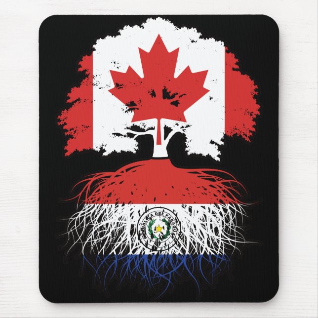 Paraguay Paraguayan Canadian Canada Tree Roots Mouse Mat (Front)