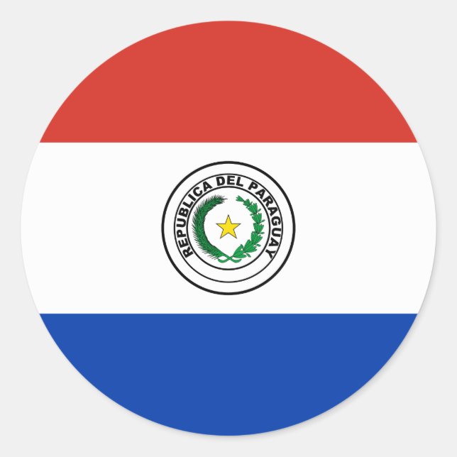 Paraguay (Paraguayan) Flag Classic Round Sticker (Front)