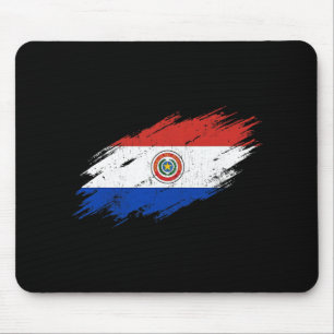 Paraguay Soccer Fan Tattered Flag National Pride Mouse Mat