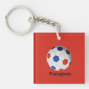 Paraguay Soccer Key Ring