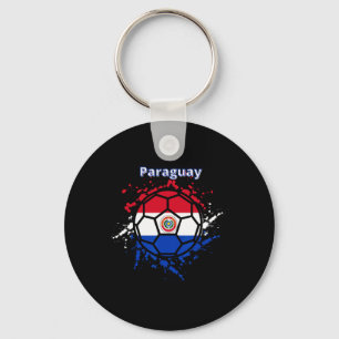 Paraguay Soccer Paraguayan Flag Futbol Fan Jersey Key Ring
