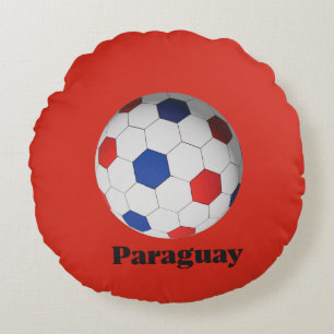 Paraguay Soccer Round Cushion