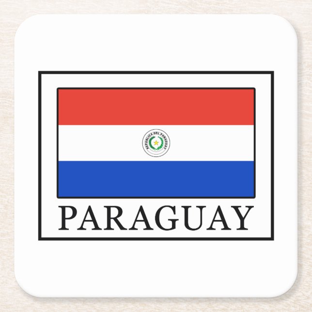 Paraguay Square Paper Coaster (Front)