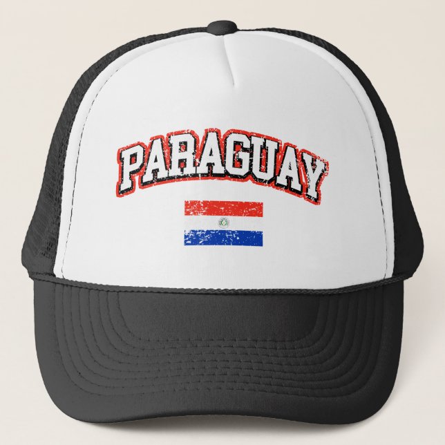Paraguay Vintage Flag Trucker Hat (Front)