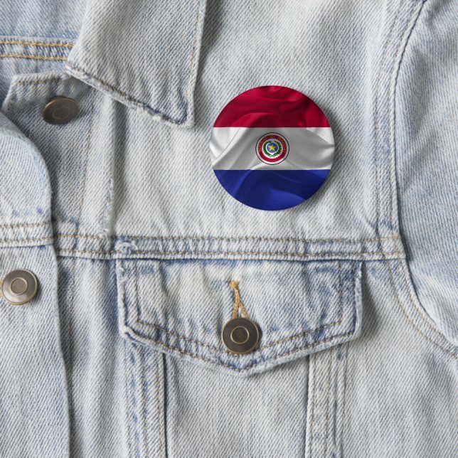 Paraguayan flag 6 cm round badge (In Situ)