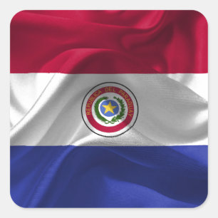 Paraguayan flag square sticker