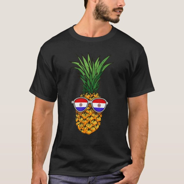 Paraguayan Pineapple Paraguay Flag Sunglasses Summ T-Shirt (Front)