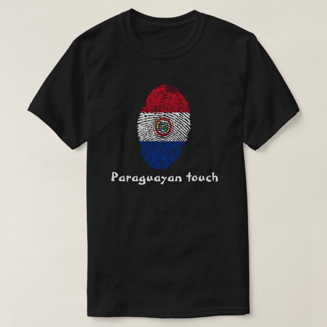 Paraguayan touch fingerprint flag T-Shirt (Design Front)