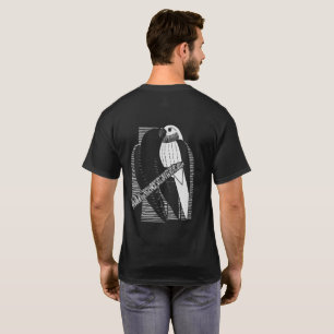 Parakeet Back Minimalist Animal Art Abstract T-Shirt