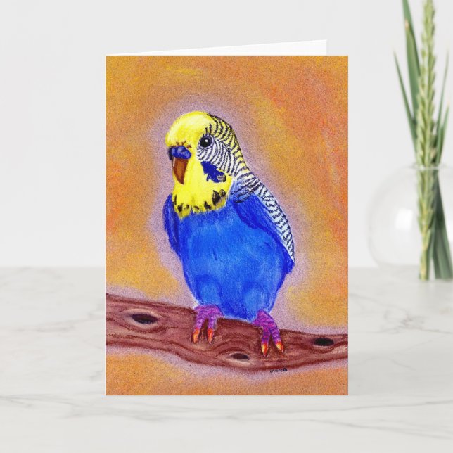 Parakeet Bird Blank Greeting Card (Front)