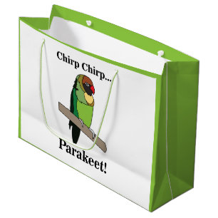 Parakeet Bird Lovers Large Gift Bag