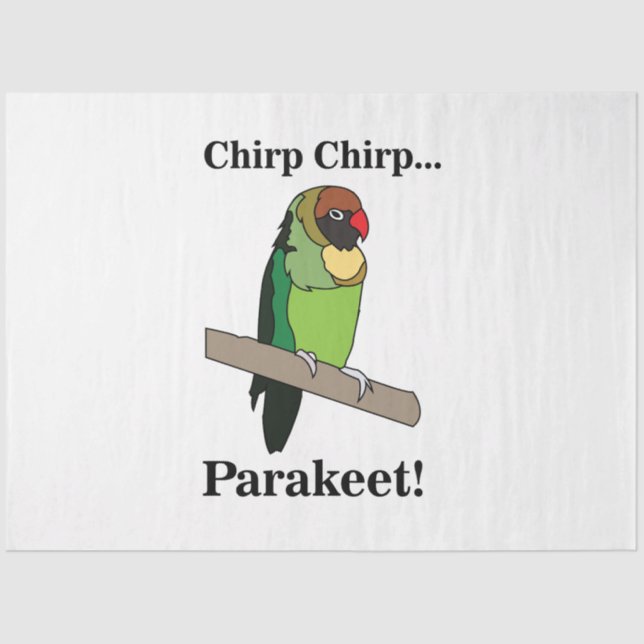 Parakeet Bird Lovers Tissue Paper (Front)
