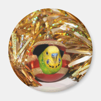 Parakeet Christmas Magnet