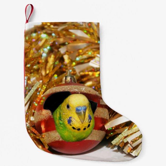 Parakeet Christmas Small Christmas Stocking (Front)