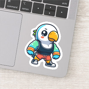 Parakeet Gym Bro Sticker