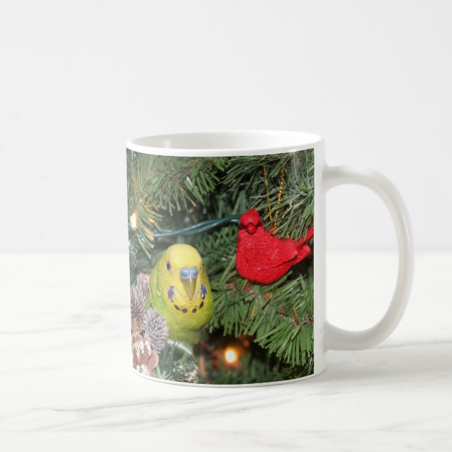 Parakeet in a Christmas tree Coffee Mug (Right)