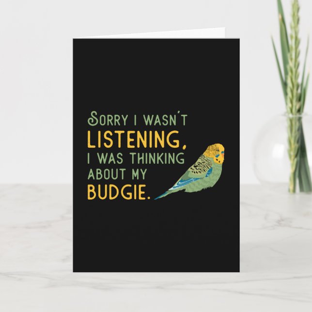 Parakeet Lover About My Budgie Budgerigar Budgie Card (Front)