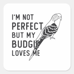 Parakeet Lover My Budgie Loves Me Birds Budgerigar Square Sticker