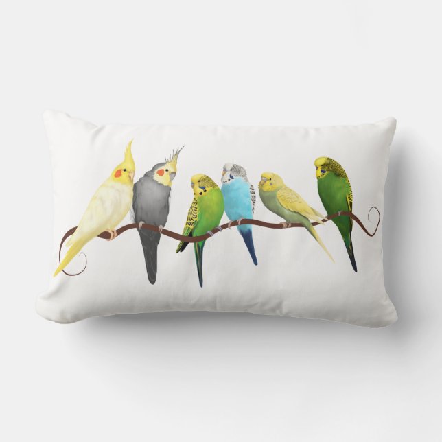 Parakeets and Cockatiels Lumbar Cushion (Front)