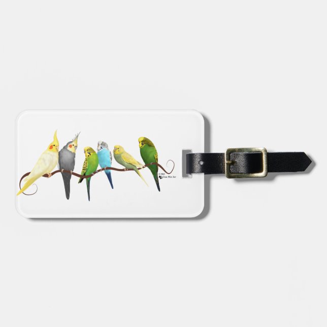 Parakeets & Cockatiels! Luggage Tag (Front Horizontal)