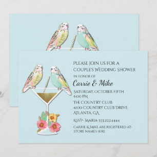Parakeets Couples Wedding Shower Invitation