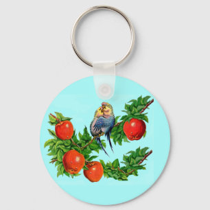 parakeets in love key ring