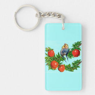 parakeets in love key ring